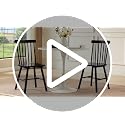 Windsor Dining Chairs Set of 6, Solid Wood Spindle Back Kitchen Chairs, Black