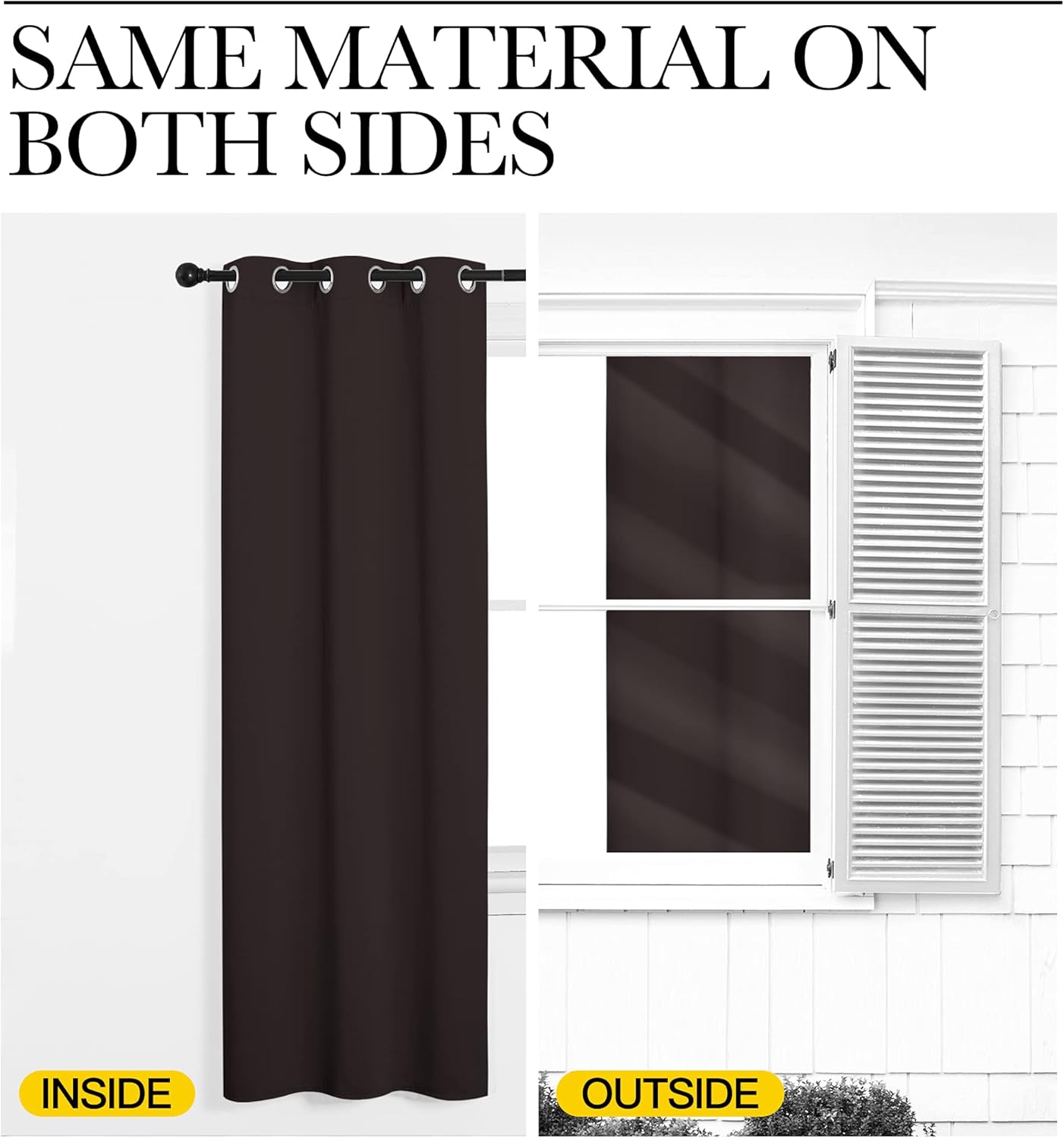 NICETOWN Blackout Curtain Panels - Energy Saving Thermal Insulated Drapes | 34" x 72", Toffee Brown