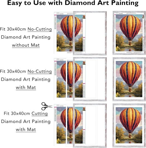 JCJMY Rustic White Picture Frame Set of 2 - 12x16 with 10x14 Mat for Diamond Art & Photos