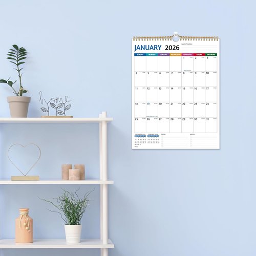 2026-2027 Wall Calendar | Large Blocks & Thick Paper for Easy Organization - 11.5 x 14.5 In