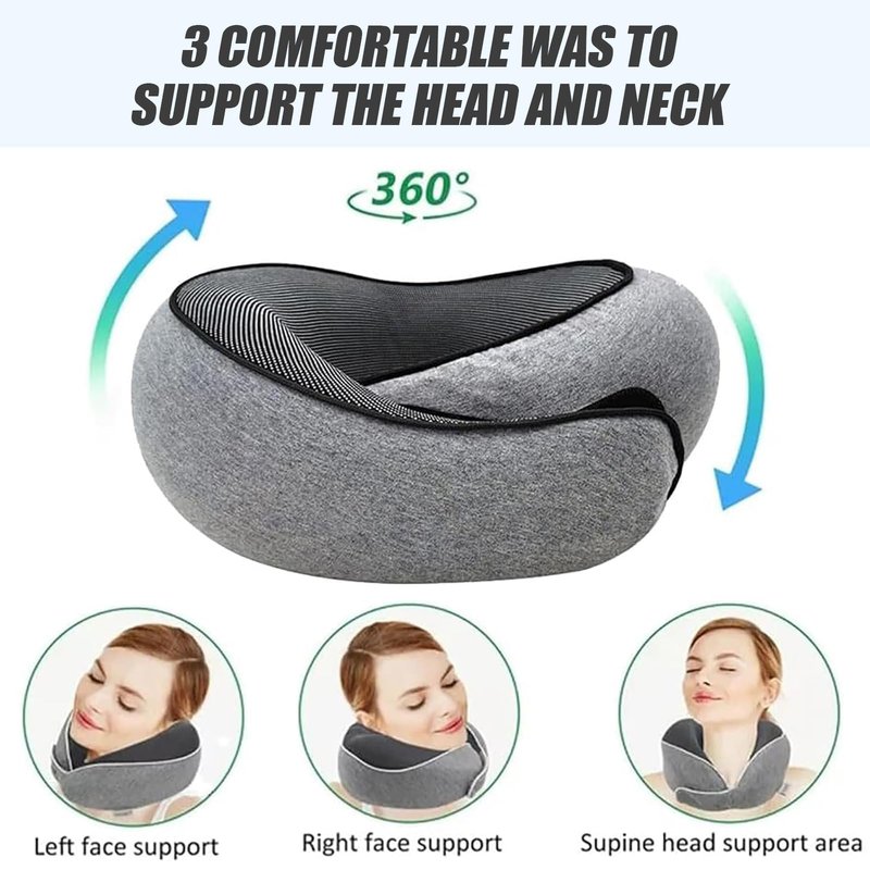 Travel Neck Pillows for Airplanes 2026 New Travel Pillow Neck Travel Pillow Memory Foam Airplane Pillow for Offices and Cars(Dark Grey)