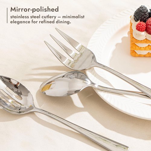 KINGSTONE 8-Piece Serving Utensils Set - Premium 18/10 Stainless Steel for Buffets & Parties