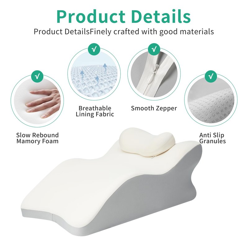 ZOOBLY Reading Pillow - Ergonomic Wedge Bed Pillow for Sitting Up, Multi-Scene Use, Easy to Clean, Ideal for Back Pain Relief & Relaxation, for Loved Ones (Black)