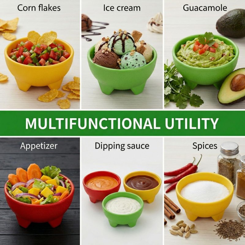 ZEAYEA 18 Pcs Salsa Bowls for Party, 4.5" Diameter Plastic Dipping Bowls, 12 oz Thick Mexican Salsa Bowl for Food Serving, Cute Guacamole Bowl for Condiments, Dipping Sauces, Taco, Snack, Multi Color