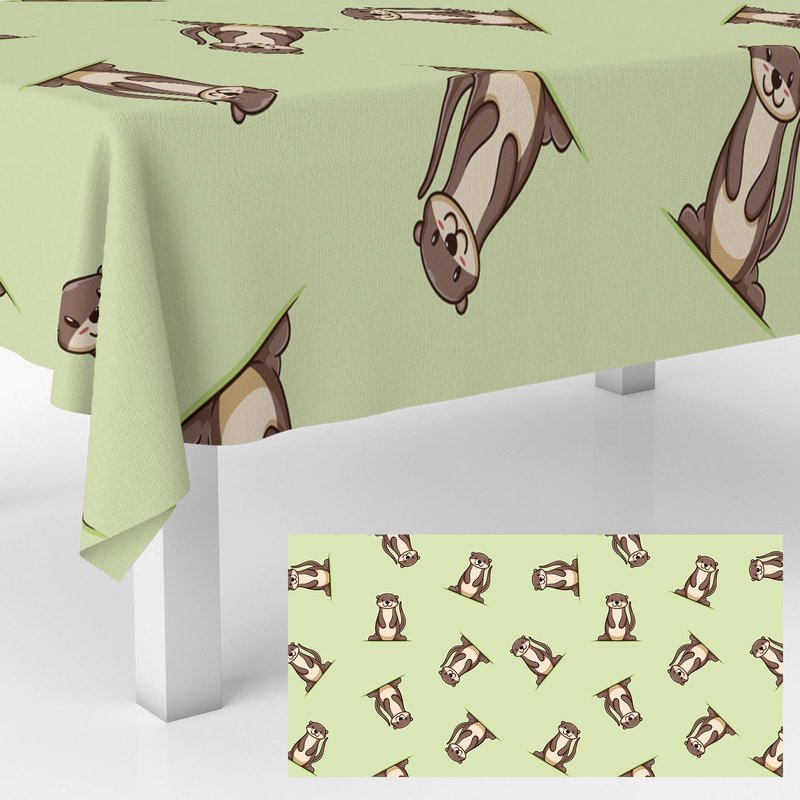 GZBJMYGS Otter Tablecloths Cute Animal Brown Otters Table Cover for Kids Birthday Party Otter Theme Table Cloth Outdoor Indoor Decoration Supplies 53" x 108"