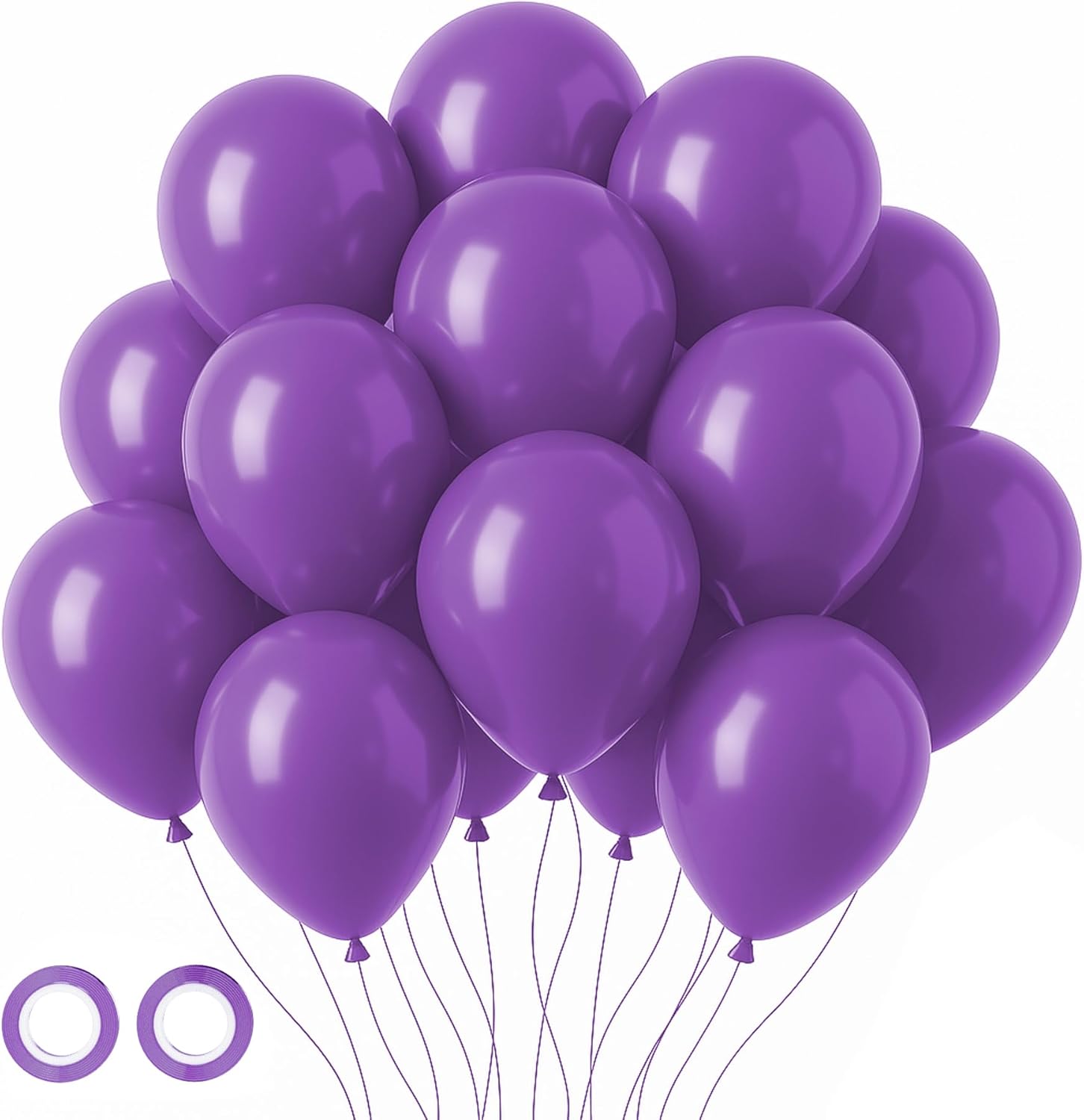 Voircoloria 105pcs Purple Balloons - 12-Inch Latex Party Balloons for Birthdays & Celebrations