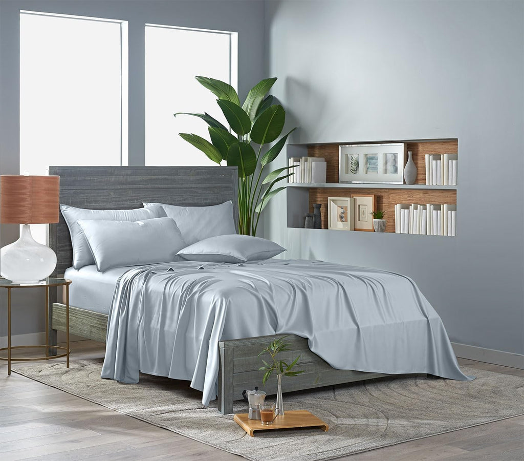 Pure Bamboo California King Sheets - 100% Organic Viscose, Soft & Cooling Bed Set | Glacier Color