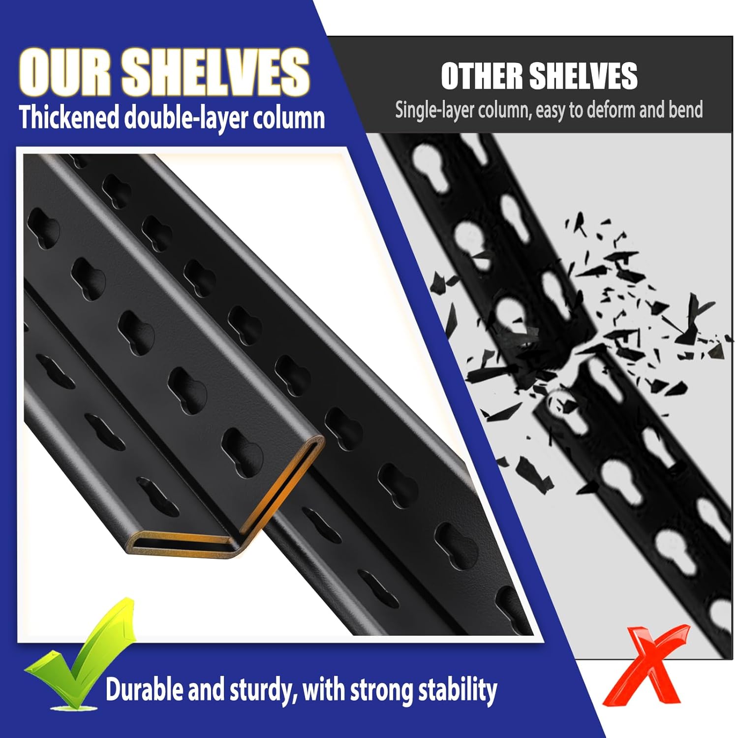 Skiennix 71" Heavy Duty Garage Shelving - 3000LBS Capacity, Adjustable 5-Tier Metal Storage Unit | Ideal for Shop, Warehouse, Basement