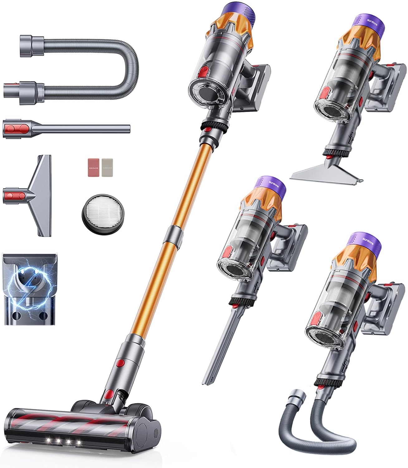 X7A Pro Cordless Vacuum Cleaner - 650W Power, 70 Minutes Runtime, Self-Standing Design, Ideal for Pet Hair & Carpets