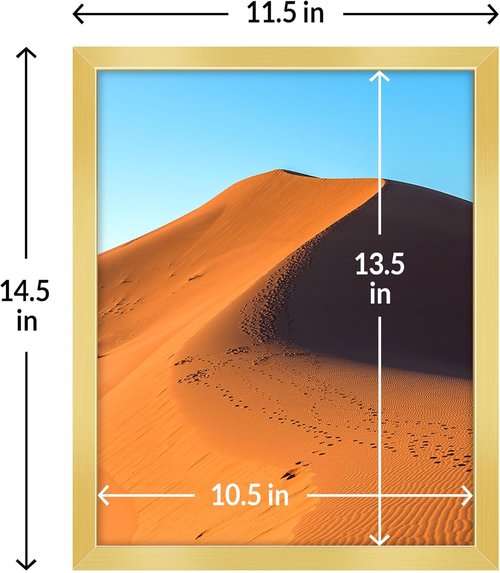 LaVie Home 11x14 Gold Picture Frame - HD Plexiglas Wall Display for Vertical/Horizontal Use