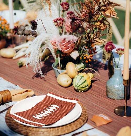 HEIPINIUYE 50 Pieces Football Paper Napkins 3-ply Bathroom Napkins Guest Disposable Hand Towels Dinner Napkins for Football Party Birthday Baby Shower Paper Guest Towels