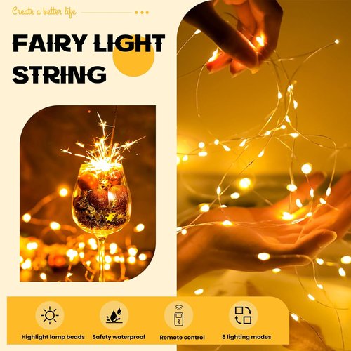 HXWEIYE Fairy Lights - 6 Pack Battery Operated with Remote & Timer | 20 LED Mini Firefly Lights for Indoor/Outdoor Decor
