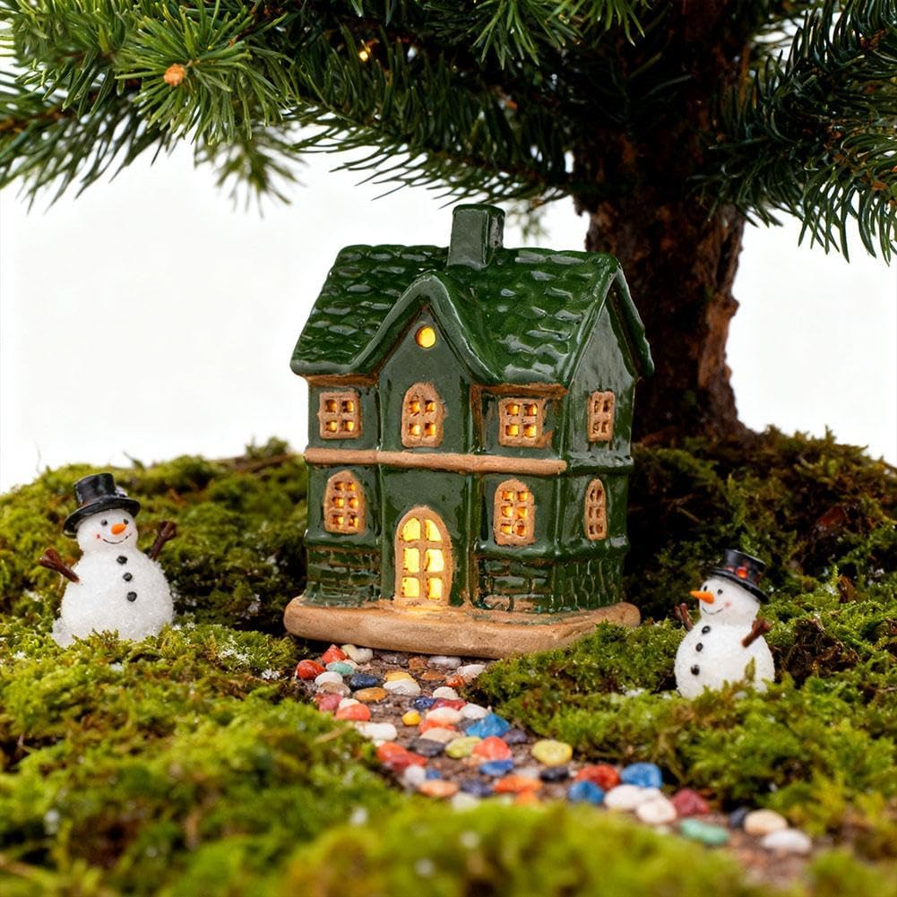 Regine Switzerland Light Up Christmas Village House - White Ceramic Tabletop Decor (1 Piece)