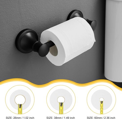 BESy Wall Mounted Toilet Paper Holder - Rustproof Design with Flexible Pivoting Handle | Matte Black Stainless Steel