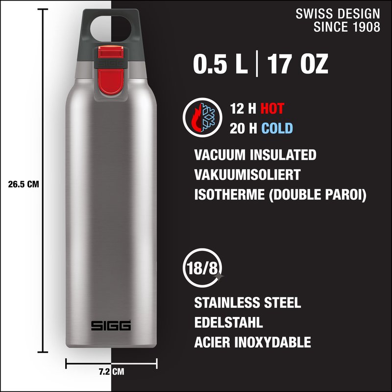 SIGG - Thermo Flask Hot & Cold ONE - Insulated Water Bottle - Tea Filter - Leakproof - BPA-Free - Stainless Steel - 17Oz