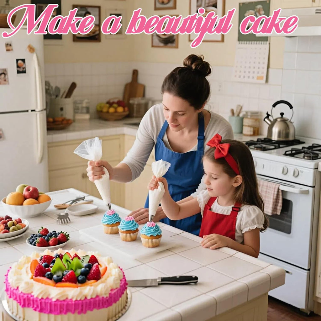 Skiennix Reusable Piping Bags Set - 16-Inch Pastry Bags for Cake Decorating | Durable, Eco-Friendly Baking Kit for Home Chefs