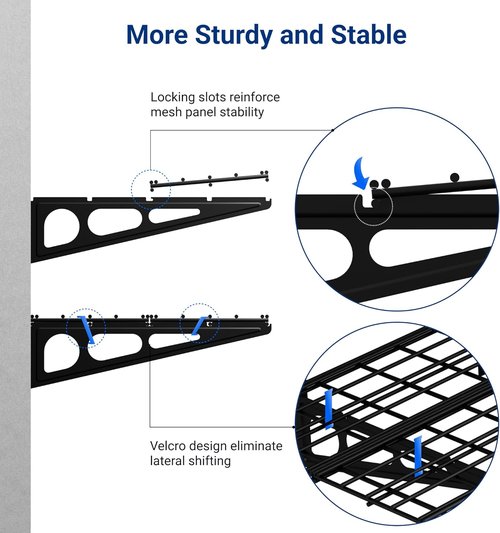 FLEXIMOUNTS Heavy-Duty Garage Shelving | 2-Pack 24" x 72" Wall-Mounted Storage Racks, 1400lbs Capacity, Black