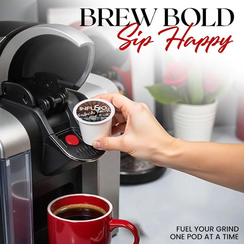InfuSio Coffee Pods Variety Pack - 96 Count of Premium Medium & Dark Roast Blends | Compatible with Keurig K-Cup 2.0