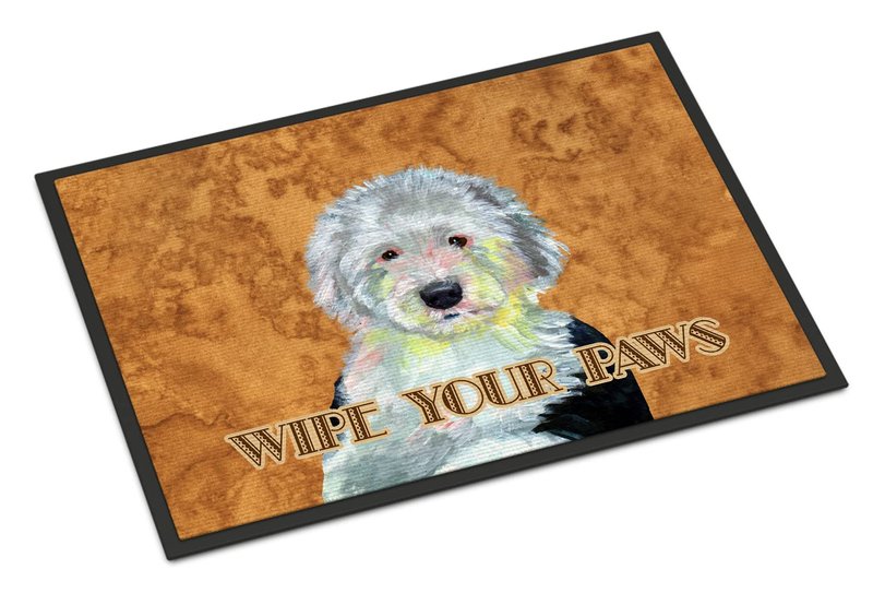 Caroline's Treasures LH9457JMAT Old English Sheepdog Wipe Your Paws Doormat 24x36 Front Door Mat Indoor Outdoor Rugs for Entryway, Non Slip Washable Low Pile, 24H X 36W