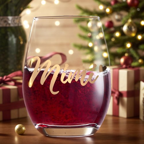 Lamyba Mimi Gifts for Grandma, Halloween/Mother's Day Gifts for grandma - Mimi Wine Glass, Unique Birthday Gift Ideas, Perfect Presents for Women, 15oz