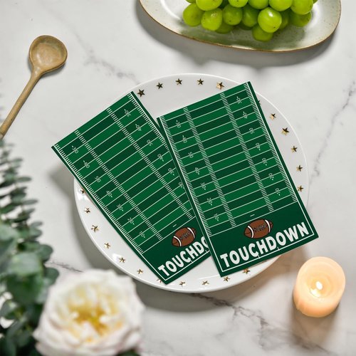Horaldaily 100 Super Bowl Disposable Paper Decorative Guest Napkins, Football Touchdown and Game Day Themed for Party Lunch Dinner Kitchen Bathroom