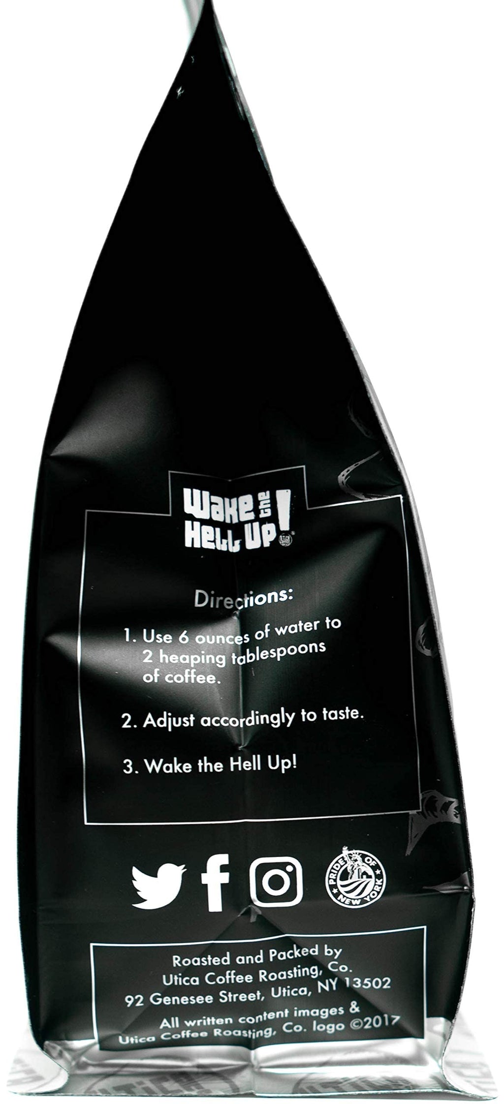 Wake The Hell Up! 12oz Ultra-Caffeinated Ground Coffee, Low Acid, Medium-Dark Roast