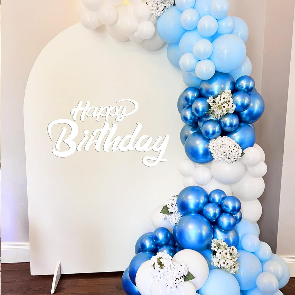 Skiennix Metallic Blue Balloons - 120-Piece Set for Graduation, Baby Shower, Wedding & Birthday Decor | 5-18 Inch Sizes