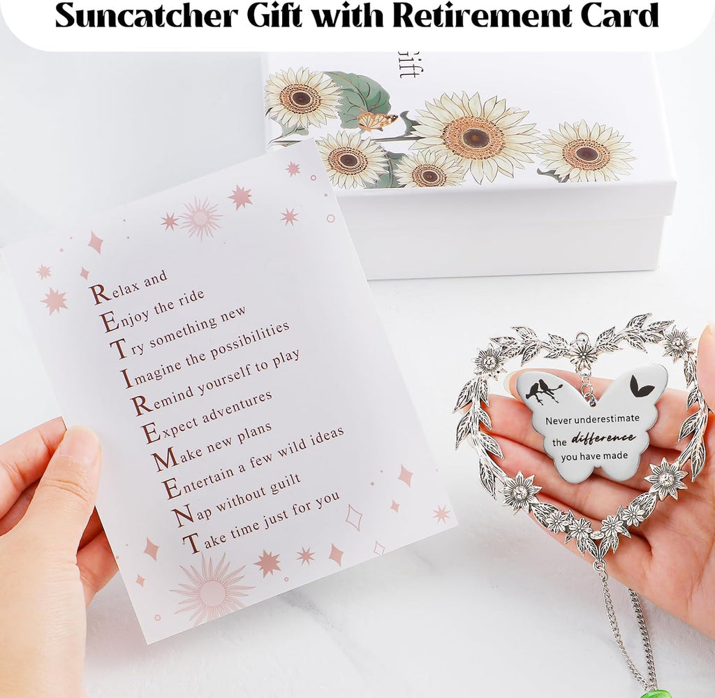 Retirement Gift Sun Catcher - Heart-Shaped Rainbow Maker for Coworkers | Crystal Prism Ornament