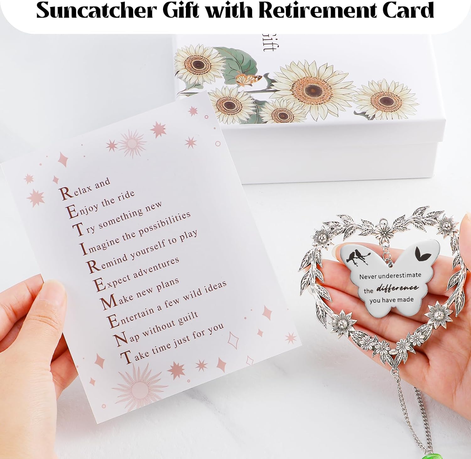 Retirement Gift Sun Catcher - Heart-Shaped Rainbow Maker for Coworkers | Crystal Prism Ornament