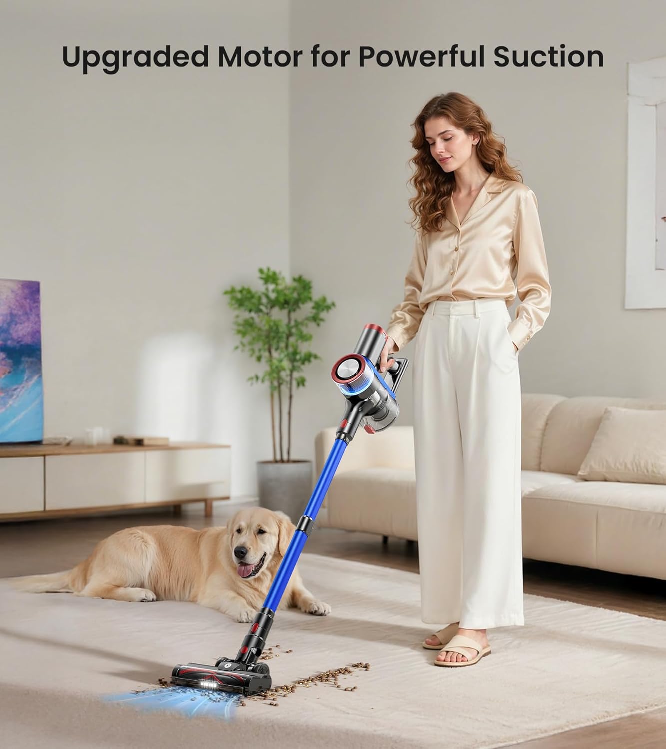 NADALY Cordless Vacuum Cleaner - 550W 45Kpa Suction | 65-Minute Runtime, LED Display, 8-in-1 for Home & Pet Hair