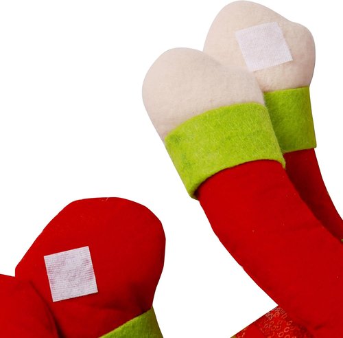 Elf | Tree Topper Christmas Decorations - Unique Plush Stuffed Elf Hugger Decor in Red & Green