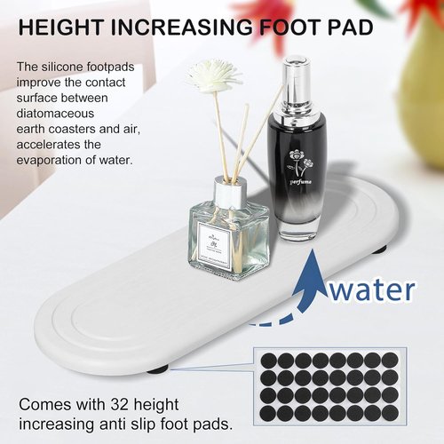 Diatomite Stone Sink Tray Set - Fast Drying Water Absorbing Coasters | 2PCS Kitchen & Bathroom Soap Holders