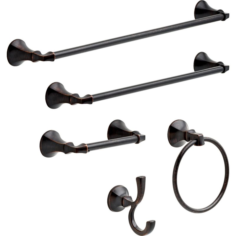 DELTA FAUCET Rubber Limited 76418-RB Ashlyn 18-in Wall Mount Towel Bar Bath Hardware Accessory in Venetian Bronze