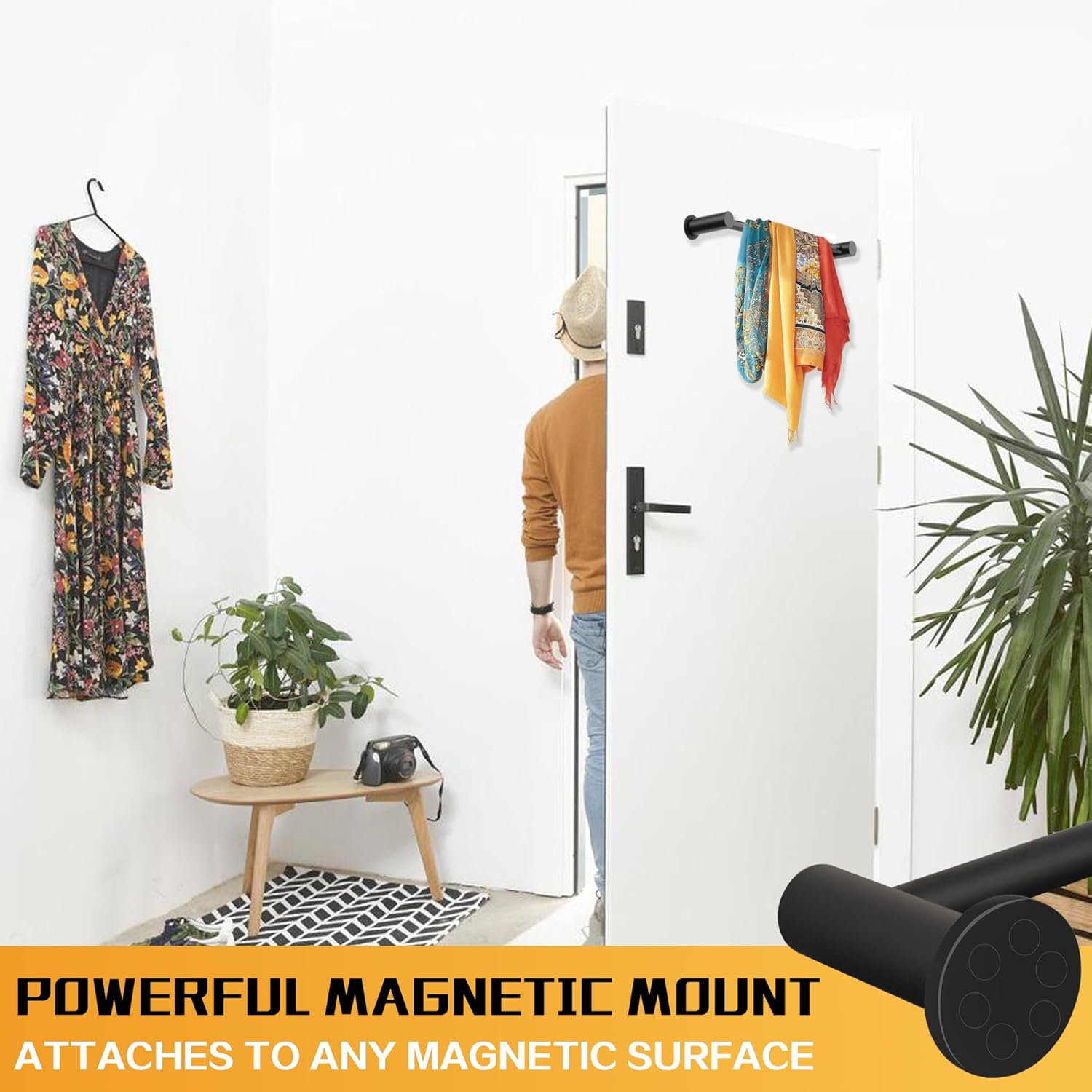 ULIBERMAGNET Magnetic Towel Holder - Adjustable Non-Slip Bar for Whiteboards & Refrigerators | 2 Pack