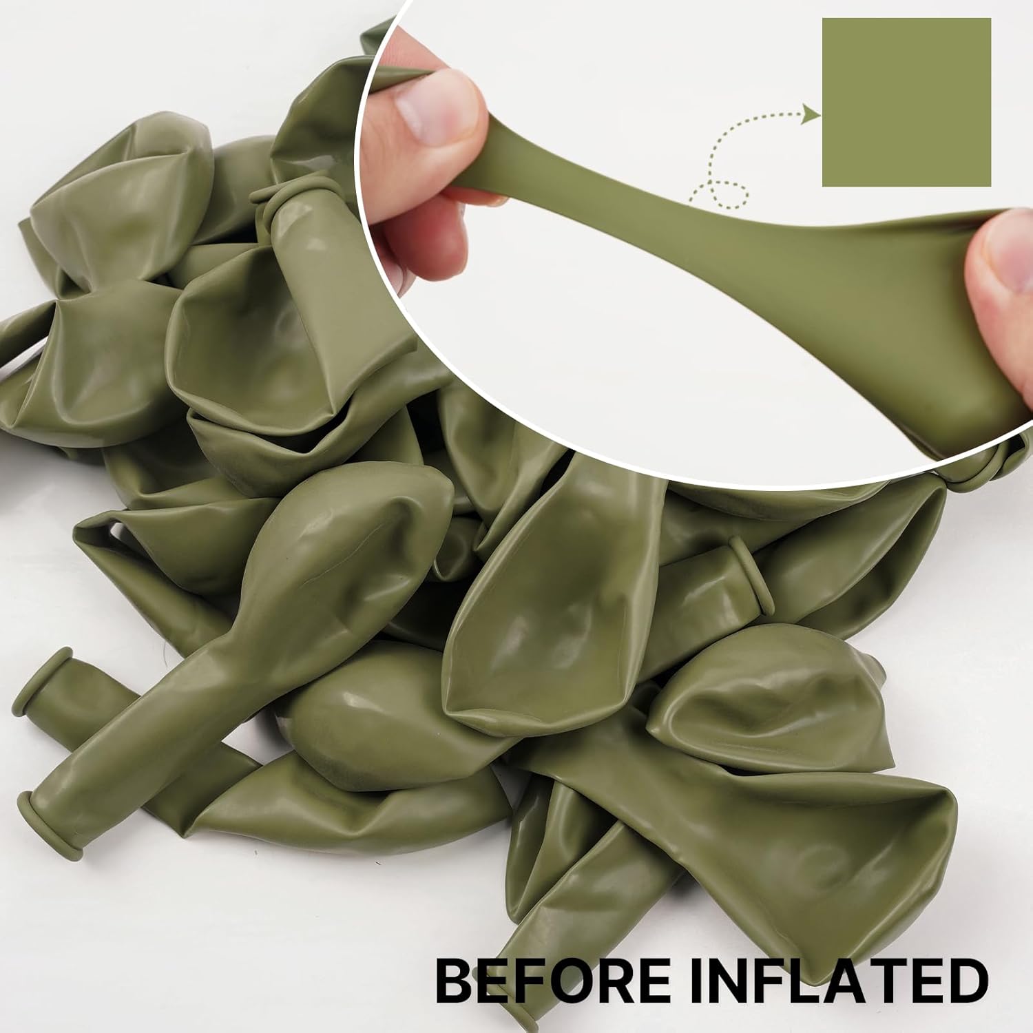 PartyWoo Sage Green Balloons - 100pcs Latex Balloon Arch Kit for Weddings & Birthdays | 18", 12", 10", 5" Sizes