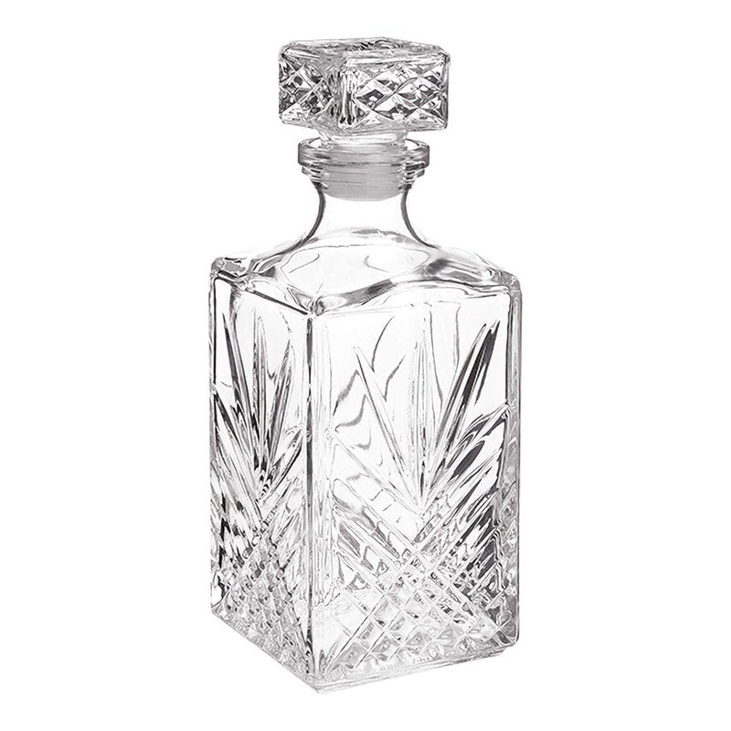 Bormioli Rocco Selecta Collection Whiskey Decanter – Sophisticated 33.75oz Diamond Decanter With Starburst Detailing – For Whiskey, Bourbon, Scotch & Liquor