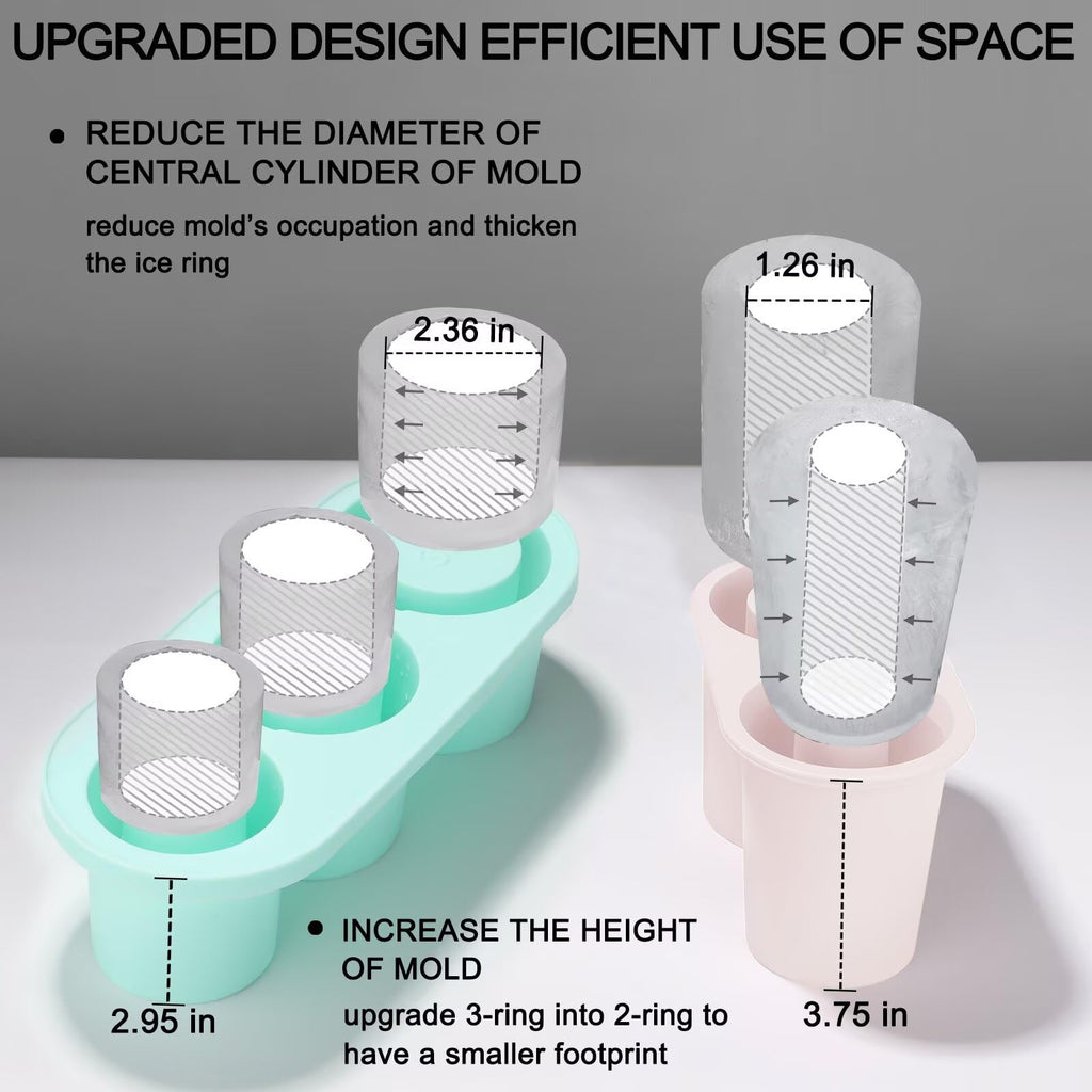 Ice Mold for Stanley Cup, Silicone Ice Cube Tray for Stanley Cup 30oz-40oz, Tumbler Ice Mold with Lid and Bin, Easy Release Cylinder Ice Cube Mold, 1 Pack, Rose Quartz