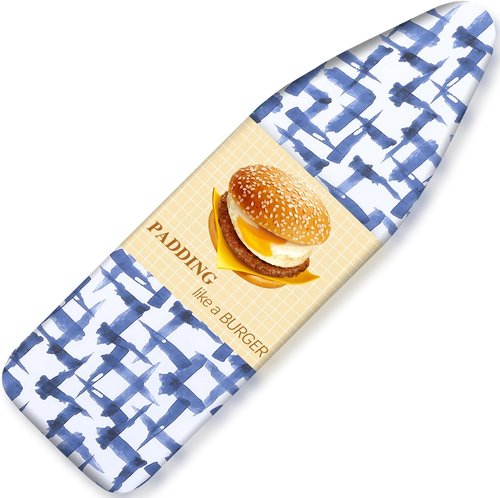 Ironing Board Cover by [Brand Name] - Stain Resistant & Durable with 4 Layers of Thick Padding - 15 x 54 Inches, Blue Brushstrokes