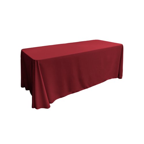 LA Linen Polyester Poplin Washable Rectangular Tablecloth, Stain and Wrinkle Resistant Table Cover 90x156, Fabric Table Cloth for Dinning, Kitchen, Party, Holiday 90 by 156-Inch, Cranberry