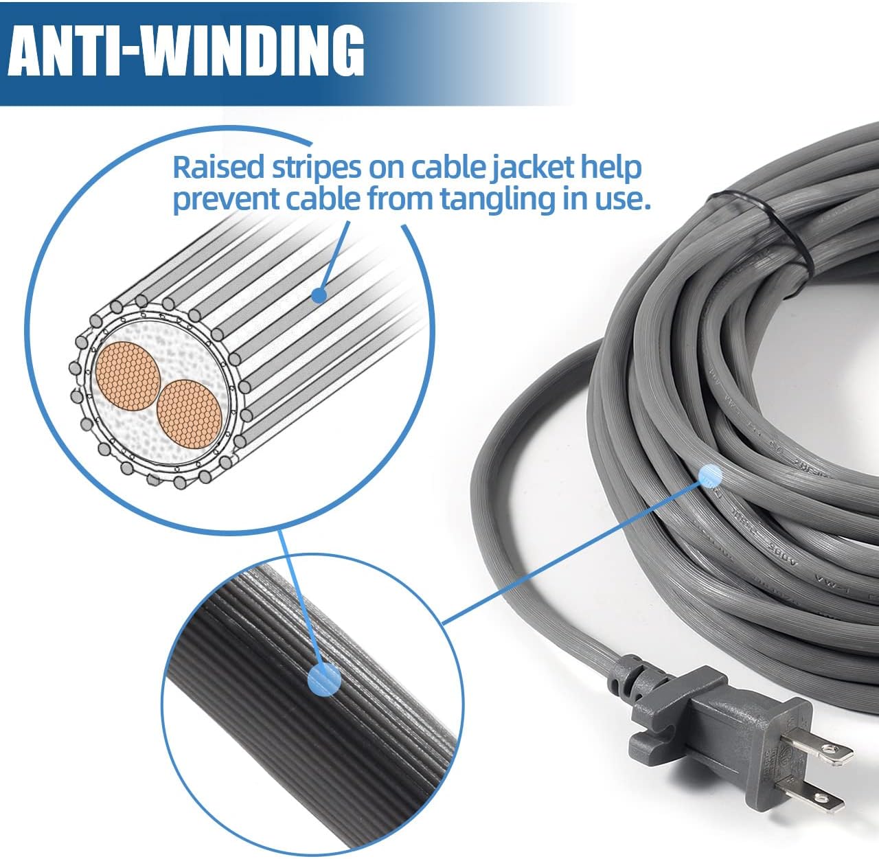 Shark 36ft Power Cord - Compatible With Navigator Lift-Away & Rotator Vacuum Cleaners