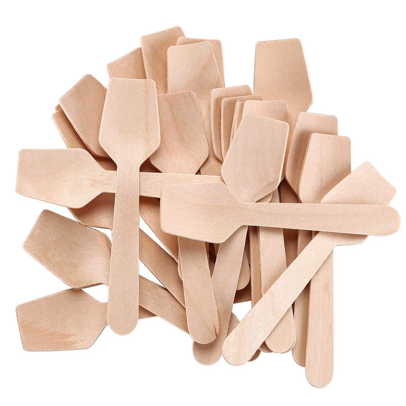 Gmark 1.5mm Extra-Thick Mini Wooden Spoons (4 Inch) – 200 Count Heavy Duty Square End Tasting Spoons – Sturdy No-Snap Birch Wood Samplers for Gelato, Yogurt & Desserts – Eco-Friendly GM1101