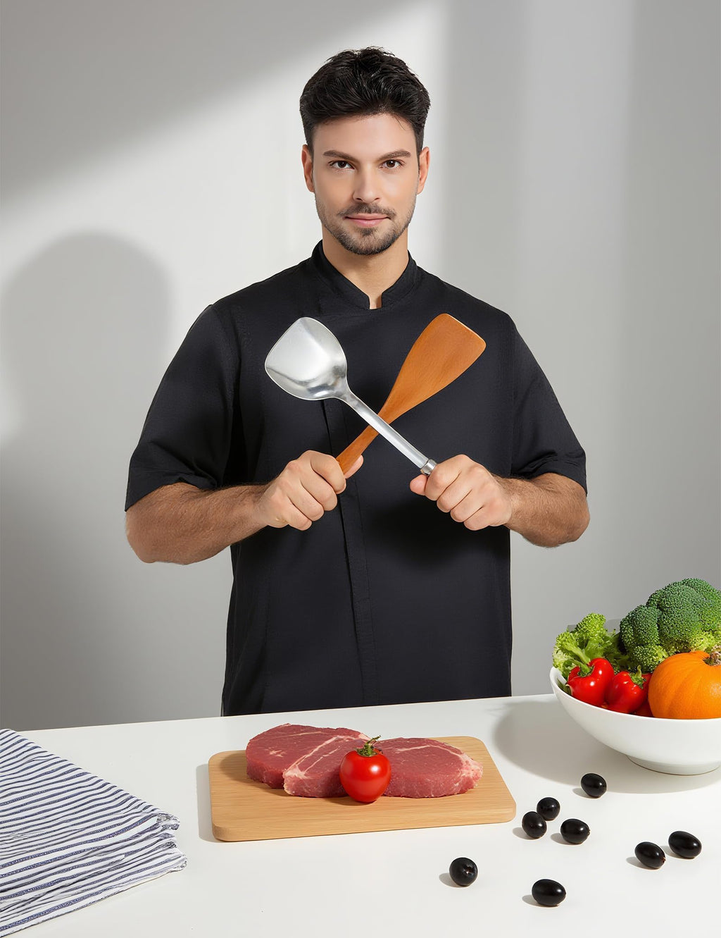 Chef Coat For Men Chef Jacket works wear with Side Mesh Vents