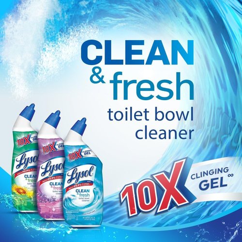 Lysol Cling Gel Toilet Bowl Cleaner - Country Scent | Powerful 24-Ounce Formula for Deep Cleaning