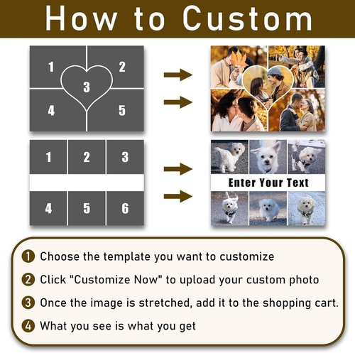 Collage Canvas Prints - Custom 4-Image Wall Art | Personalized Gifts for Weddings, Babies, Pets