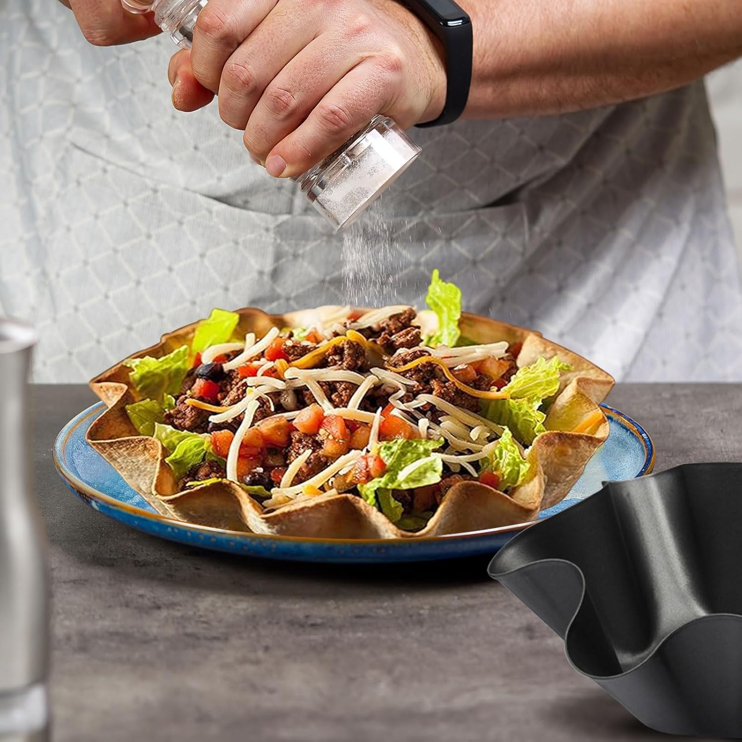 Nonstick Taco Shell Bowl by [Brand Name] - Carbon Steel Tortilla Maker for Home Cooking | 6.5in
