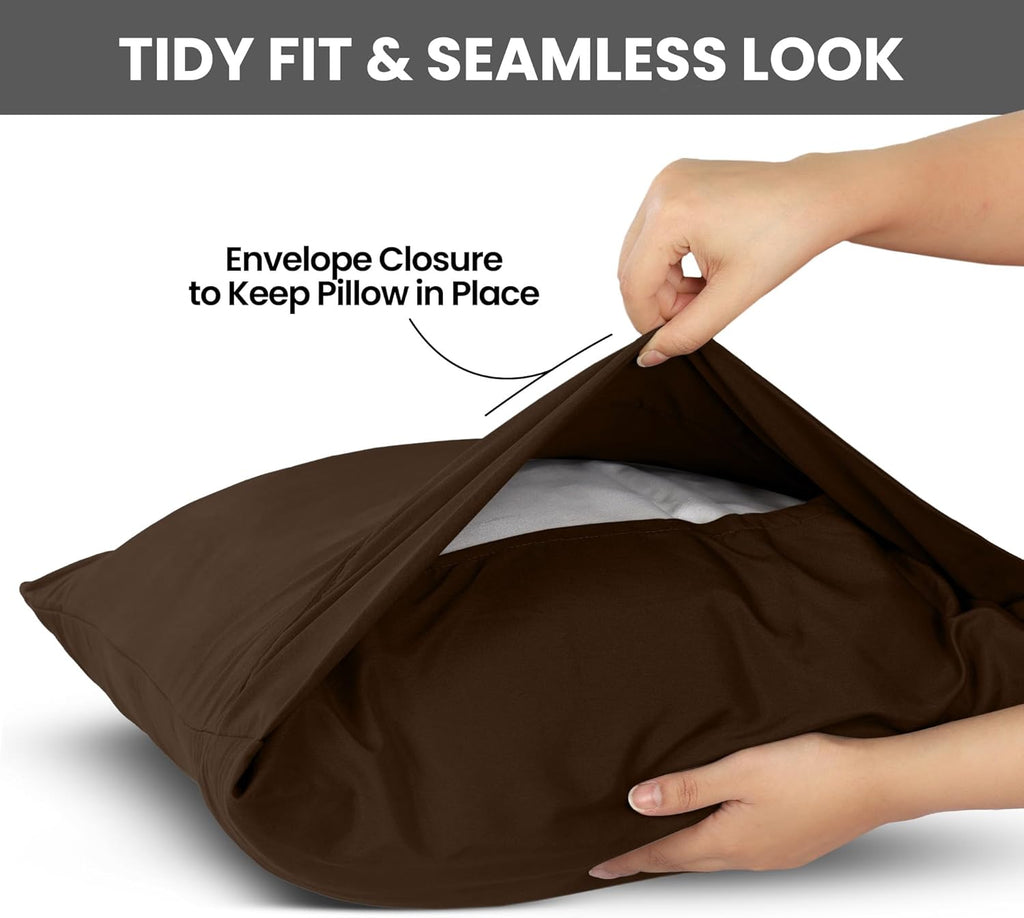Utopia Bedding Pillow Cases - Soft Brushed Microfiber 2-Pack | Oeko-TEX Certified, 20x26 Inches (Brown)