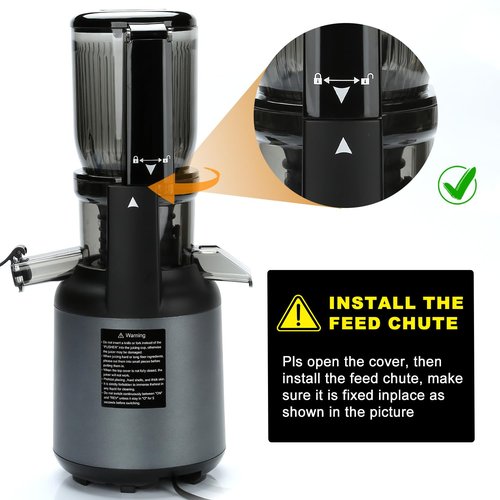 Juicer Machines, Cold Press Juicer with 4.2'' Large Feed Chute, Fit Whole Fruit and Vegetable Slow Juice Extractor Machine, 250W Masticating Juicer Easy To Clean, High Juice Yield, BPA Free