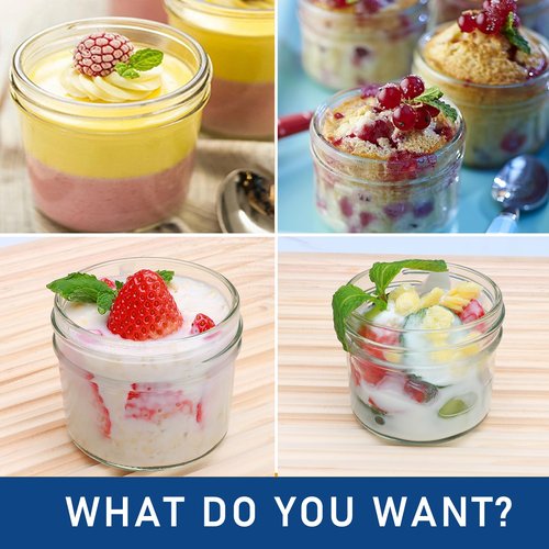 Datttcc Mini Mason Jars, Canning Jars, 4oz Mason Jars with Silver and Yellow Lids for Honey, Jams,Jelly Seasonings, for Kitchen, Bathroom, Gift Giving, Pack of 16