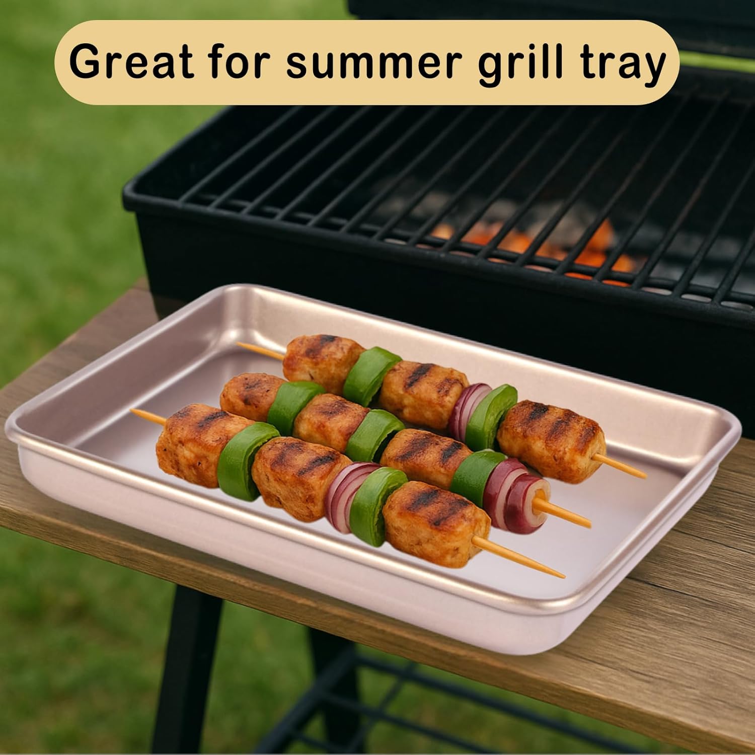 Small Cookie Sheet Pan - Nonstick Baking Tray 2-Pack | 9x11 Inch Heavy Duty Carbon Steel, Gold - Oven Safe & Easy Clean