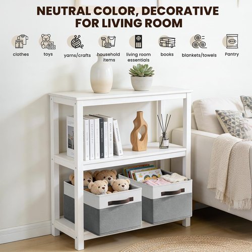 Criusia Closet Organizers - 6 Pack Storage Baskets with Handles for Bedroom & Nursery Organization